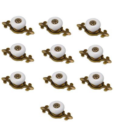 Beautiful Life* 10 Pcs Cabinet Handles Door Knobs Cupboard Knobs Furniture Knobs Set Furniture Handle Ceramic (White)