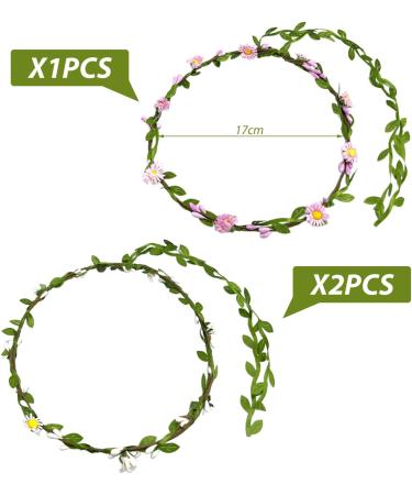 3 Pieces Flower Hair Accessories Hair Garland Wedding Girl Decoration Garland Corolla Hair Garland Wedding Bridal Garland - Buy Online on GoSupps.com