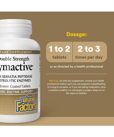 Natural Factors - Zymactive Proteolytic Enzyme Double Strength Supports a Healthy Inflammatory Response to Help Muscle and Joint Function Gluten Free Non-GMO 30 Enteric Coated Tablets 30 count (Pack of 1) - Buy Online on GoSupps.com