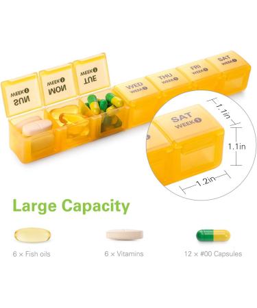 BUG HULL Monthly Pill Organizer - Moisture-Proof 4 Week Large Pill Box - 28 Day Medicine Organizer for Vitamins and Supplements - Buy Online on GoSupps.com