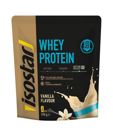 Isostar - Whey Protein - Milk Protein Powder for Hyperprotein Drink - Flavor: Vanilla - Weight: 570 g (19 drinks) - 212496