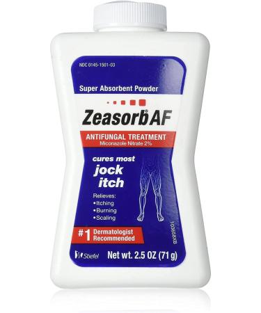 Zeasorb-AF Super Absorbent Antifungal Treatment Powder for Jock Itch 2.5 oz - Fast Relief - Buy Online on GoSupps.com