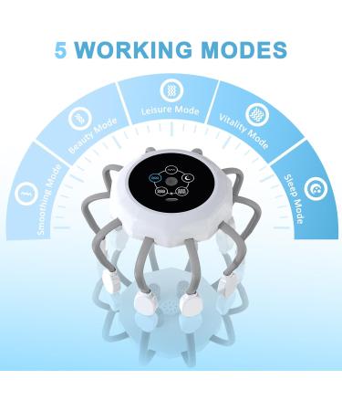 Buy Electric Head Massage Spider with Bluetooth & Red Light | 5 Vibration Modes for Headache Relief & Deep Sleep - Buy Online on GoSupps.com