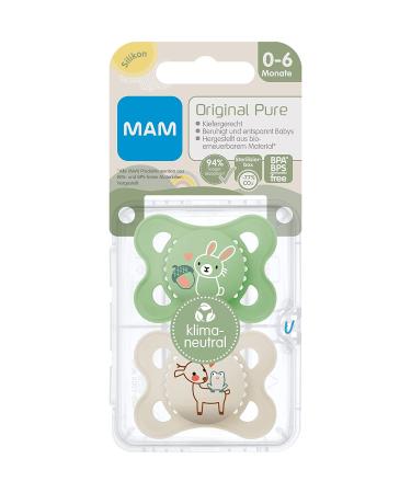 MAM Skin Soft Silicone Pacifier Set for 0-6 Months - 2 Pacifiers with Sterilized Box & NIP Strap - Buy Online on GoSupps.com