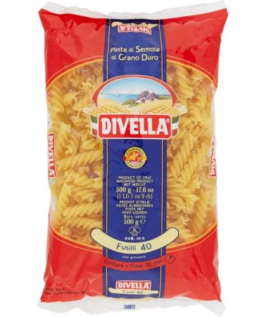 Italian Gourmet E.R. Divella Fusilli No. 40 Pack of 10 durum wheat semolina pasta 500g + Italian Gourmet Polpa di Pomodoro 400g
