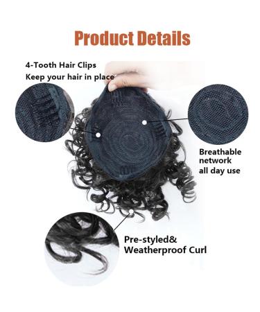 Dirty Messy Bun Short Curly Ponytail Extension | Synthetic Hair Scrunching Large Bun with Clip - Black - Buy Online on GoSupps.com