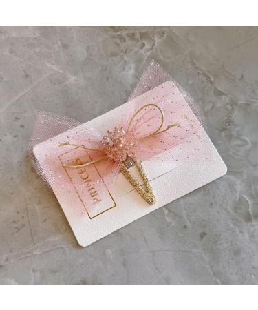FEIFEI'S BOW Girls 5 Inches Princess Handmade Chiffon Heart Bow Hair Clips - Pink (One Pair) - Buy Online on GoSupps.com