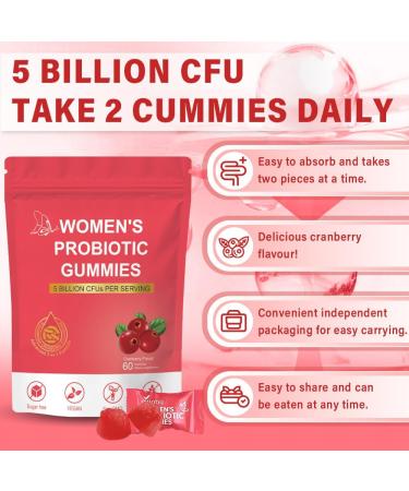 Not Specified Womens Probiotic Gummies Premium Female PH Balance Gummy 5 Billion CFUs Cranberry Flavor Sugar Free Vegan 60 Count - Buy Online on GoSupps.com