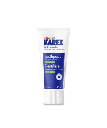 Kinder Karex Hydroxyapatite Kids Toddler Toothpaste 50 ml Fluoride Free Safe If Accidentally Swallowed (Pack of 1) 50 ml (Pack of 1)