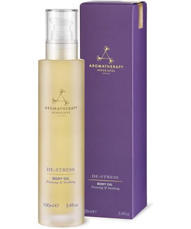 Aromatherapy Associates De-stress Body Oil 100ml infused with Arnica Montana Flower extract Rosemary and the exceptional benefits of Ginger Destress Muscle After Gym