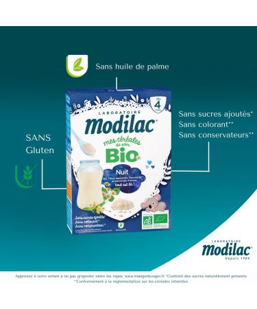 Modilac Laboratory - Organic Calm Night Cereals Without Added Sugar*** - From 4 months - 250g - Pack of 7 - Buy Online on GoSupps.com