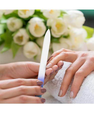 6 Piece Green Glass Cuticle Pusher and File Set with Case - Double Sided Glass Files and Cuticle Trimmer for Manicure Nail Care - Buy Online on GoSupps.com