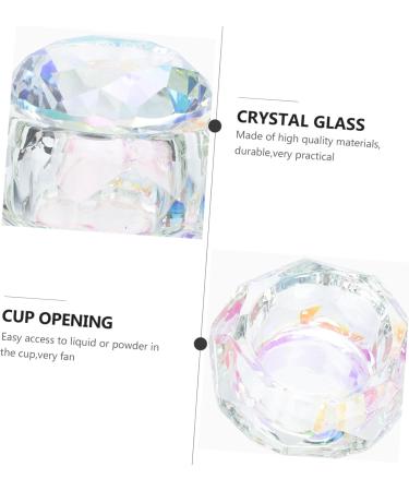 BESTonZON 1pc Nail Art Crystal Cup Mini Dappen Dish Nail Art Dappen Dish Nail Acrylic Liquid Holder Acrylic Nail Powder Clear Acrylic Powder Manicure Care With Cover Hand Model Crystal Glass 6x6cm Assorted Color - Buy Online on GoSupps.com
