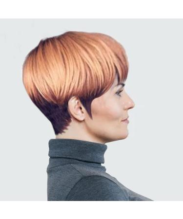 Synthetic Hair Bundles Button Women's Fluffy Black Gradient Brown Wig Fluffy Lifelike Short Straight Hair Cap Lace Front Wigs And One Size Gold - Buy Online on GoSupps.com