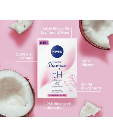 Beiersdorf NIVEA Solid shampoo pH balance for normal hair 75 g gently cleansing solid shampoo with coconut milk pH optimized shampoo with vegan formula 75 g 1er Pack With coconut milk for normal hair - Buy Online on GoSupps.com