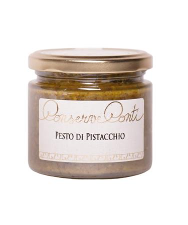 Pesto pistachio 100% with extra virgin olive oil - jar of ml. 212 - Sicilian artisanal production Conserve Conti