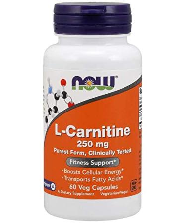 NOW L-carnitine 250mg 60 Capsules (Pack of 2)