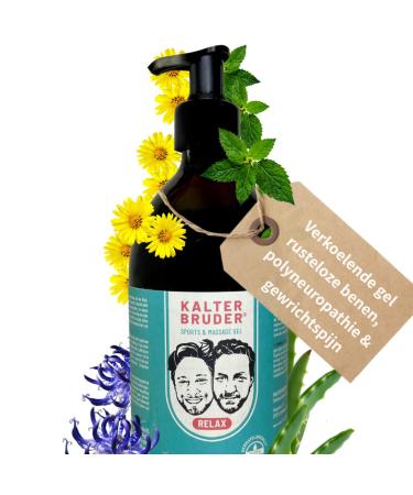 Kalter Bruder Relax 500 ml Cooling gel for restless legs peripheral neuropathy and muscle tension | Fast pain relief & recovery | 100% made in Germany