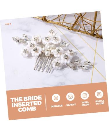 Angoily Bridal Comb Pearl Trim Continuous Spray Bottle Wedding Ceremony Decorations Pearl Decor Wedding Decor Tiara Hair Flower Head Polymer Clay White Bride - Buy Online on GoSupps.com