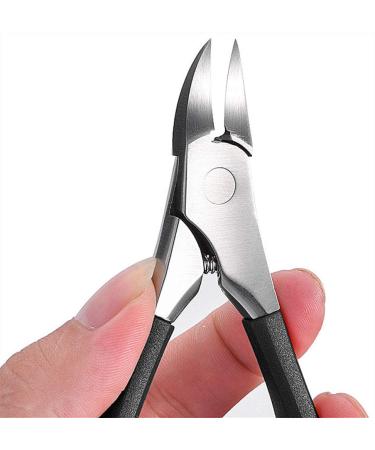 Toenail Clippers for Thick or Ingrown Toenails - YEESAM Precision Eagle Mouth Long Handle Toe Nail Clippers Scissors for Seniors Professional Trimmer Hard Toe Nail Fingernail Strong Big Nail Nippers New Black