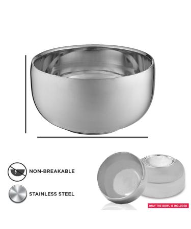 Perfecto Stainless Steel Shaving Bowl | Durable Metal Mug for Shaving Soap & Cream | Double Layer Smooth Shave Unbreakable Mug with Heat Insulation | Large Size | Wet Shaving Kit Essential - Buy Online on GoSupps.com