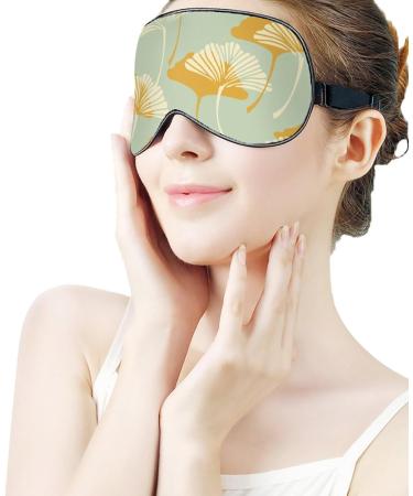 Ginko Leaves Sleep Mask - Adjustable Blindfold for Men & Women | Blocks Light for Travel, Nap, and Better Sleep - Buy Online on GoSupps.com