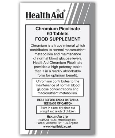 Buy Health Aid Crom Picolinate - Premium Chromium Supplement for Blood Sugar Support | International Shipping Available - Buy Online on GoSupps.com