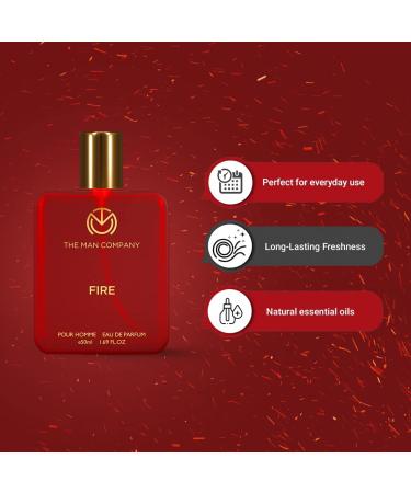 T.he M.an C.ompany Fire EDP - 50ml | Perfume Spray For Men's | Premium Long Lasting Fragrance | Fresh Floral & Woody | - Buy Online on GoSupps.com