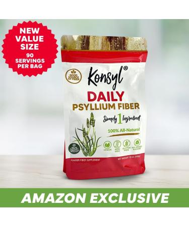 Konsyl Daily Psyllium Fiber Powder | 100% All-Natural Psyllium Husk for Gut & Digestive Health | No Sugar No Fillers 90 Servings (540g) 1.19 Pound (Pack of 1) Bag - Buy Online on GoSupps.com
