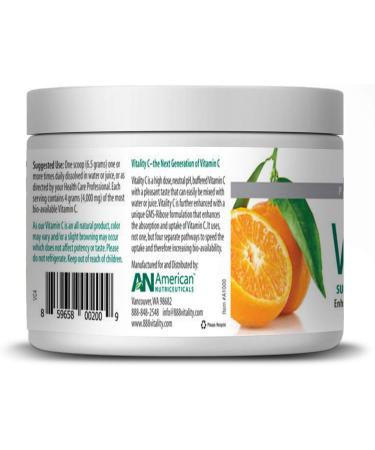 American Nutriceuticals Vitality C 200g | High-Potency Vitamin C Powder with Enhanced Absorption | Non-Acidic pH Neutral Formula | 7.05oz Pack - Buy Online on GoSupps.com