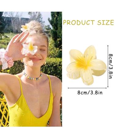 Large Flower Claw Clip Set - Cute Hawaiian Hair Accessories for Women and Girls | 4PCS Free Size Clips for Long, Thin, Thick Hair - Buy Online on GoSupps.com