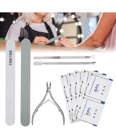 Manicure Tool Set Stainless Steel Cuticle Nippers Pusher File for Nail Polish Removal Suitable for Household and Nail Salon Use - Buy Online on GoSupps.com