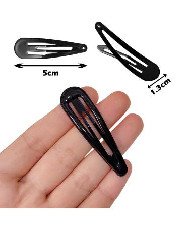 Stadux 40 Pcs Black Metal Snap Hair Clips | 2 Inch Barrettes for Women & Girls Hair Accessories - Buy Online on GoSupps.com