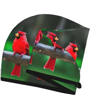 Red Cute Birds Coral Velvet Dry Hair Cap - Unisex Wet Towel Wrap for Bathroom Pool Party & Beach - Perfect Home Accessory - Buy Online on GoSupps.com
