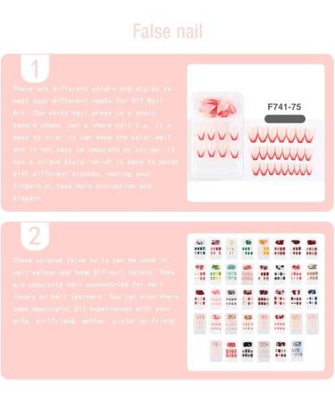 dijiusidy False Nail Perfect Matching Simple to Wear Fingernail Full Coverage Press Type Strong Viscosity Adjustable Paster Type 26 F741 Type 26 F741 - Buy Online on GoSupps.com