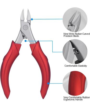 VOGARB Toenail Clippers for Thick Nails Innovative Curved Sharp Blade Heavy Duty Toe Nail Nippers for Men Adults Seniors Comfort Handle (Wine-red Single) Wine-red Single - Buy Online on GoSupps.com