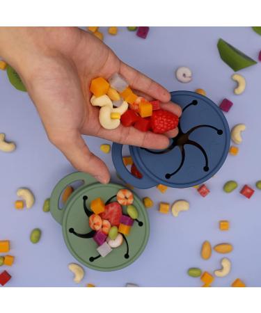 Silicone Snack Cup with Lid - Leak-Proof Travel Snack Cup for Toddlers | Blue | Buy Internationally - Buy Online on GoSupps.com