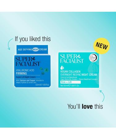 Super Facialist Hyaluronic Acid Firming Super Lift Night Cream - Nourishing Night Time Anti Wrinkle Face Cream with Calcium & Copper to Hydrate & Renew Skin Gentle Face Care Vegan Friendly 50ml - Buy Online on GoSupps.com