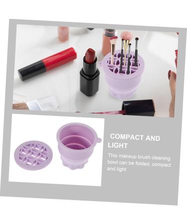 Healeved Makeup Brush Cleaning Pad & Washer - Multifunctional Scrubber Tool & Rinsing Bowl - Clean Your Brushes Effortlessly - 9.2X9.2X8.6CM Purple - Buy Online on GoSupps.com