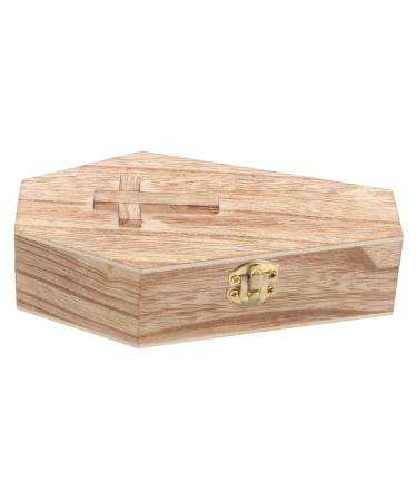 minkissy Box Wood Funeral Dollhouse Coffin Decor Coffins and Caskets Jewelry Casket Terrarium Case Casket Ring Coffin Necklace Organizer Jewelry Organizer Wooden Wedding Small Coffin 15.00X7.80X4.00CM As Shown 1