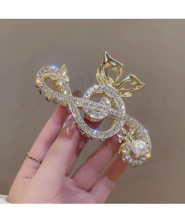 Gold Music Note Hair Claw Clip - Strong Hold Metal Hair Accessory for Women & Girls - Buy Online on GoSupps.com