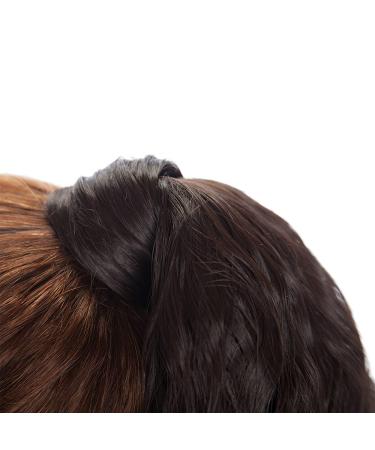 SEGO 66cm Ponytail Extension Hairpiece - Long Curly Wavy Braid Dark Brown Synthetic Hair Extension - Buy Online on GoSupps.com