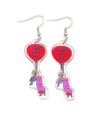 Feylie frog acrylic earrings cute mushroom frog earrings drop earrings acrylic cartoon balloon pressure dangle earrings ear ear earrings for girls