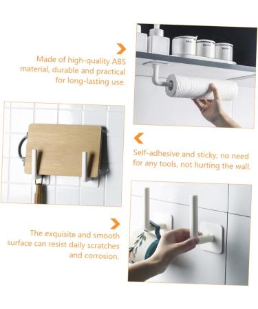 BUTIFULSIC 10pcs Multifunctional Hook Wall Towel Rack Clothes Hook Towel Bar Kitchen Hook Coat Hook White Abs - Buy Online on GoSupps.com