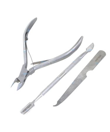 Cuticle Trimmer Cuticle Pusher - 3 Pcs Cuticle Cutter Nipper Clipper Dead Skin Remover Scissor Plier Manicure Pedicure Tools Nail Tools Set for Fingernails and Toenails