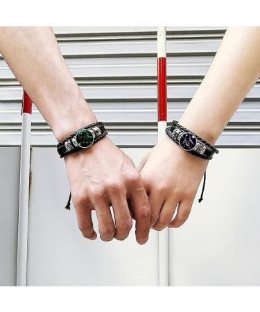 TURSHI Signs Spirit Bracelet 12 Constellation Handmade Bead Woven Multilayer Leather Bracelet Handmade Multilayer Adjustable 12 Constellation Bracelets Glow In The Dark Bracelet for Women Men _Redo - Buy Online on GoSupps.com