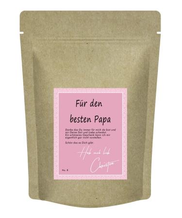 Quertee Christea T-Shirt "F r den besten Papa" - The Gift for My Dad - Thank You Are Always Here for Me - 70g of Handy Green Tea Packed in a Zip Pouch - From Christea