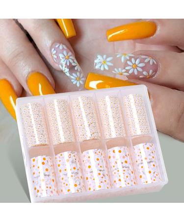 10 Rolls Small Daisy Nail Art Foil Transfer Stickers - Holographic Floral Designs for DIY Manicure - Buy Online on GoSupps.com