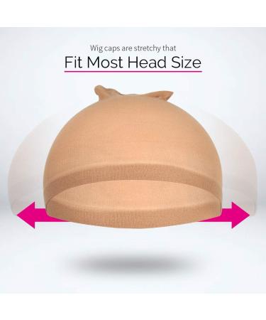 Wig Cap Light Brown FANDAMEI 6pcs - Ultra Thin Stocking Wig Caps for Women - Breathable & Stretchable - One Size Fits All - Buy Online on GoSupps.com