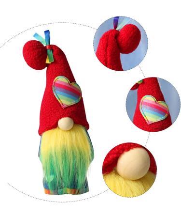 Cabilock 2pcs Heart Doll Party Figurine Delicate Office Lovely Rainbow Adorable Gnome Colorful Colorfulx2pcs 37x12.5cmx2pcs - Buy Online on GoSupps.com